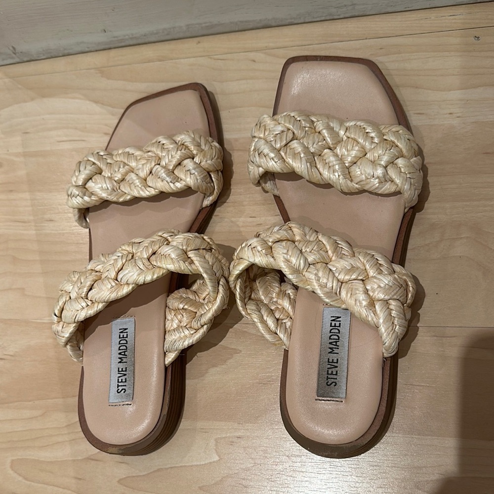 Steve Madden Cream Braided Sandals Casual Chic